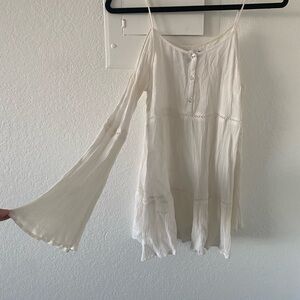 Kendall & Kylie Cream Button-Up Blouse